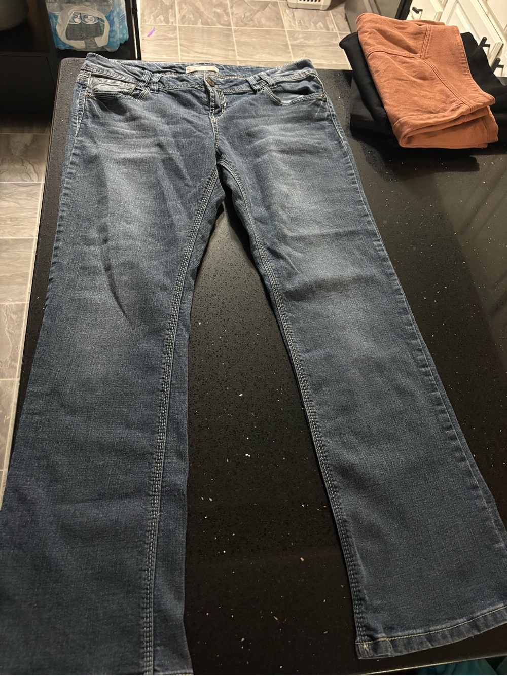 No Boundaries Women's Flare Jeans in Medium Blue